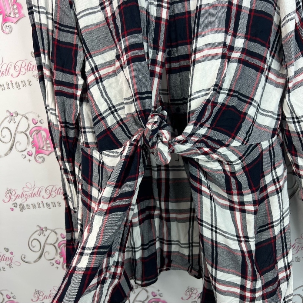 Eliane rose dress or long top plaid Chic Plaid Button-Down Shirt for Women - Picture 3 of 15